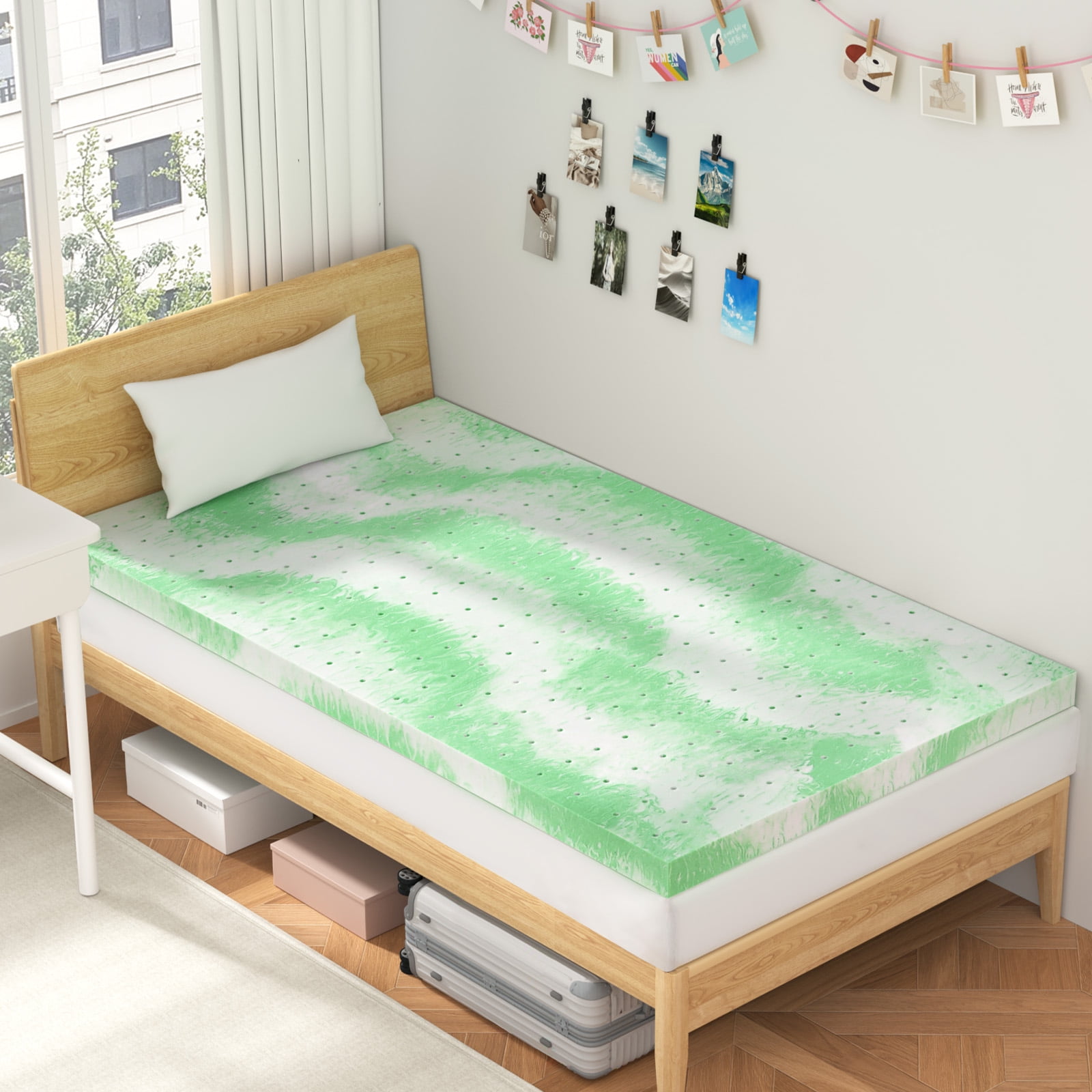 Arkzro Mattress Pad,Twin XL Size Memory Foam Mattress Topper,Soft