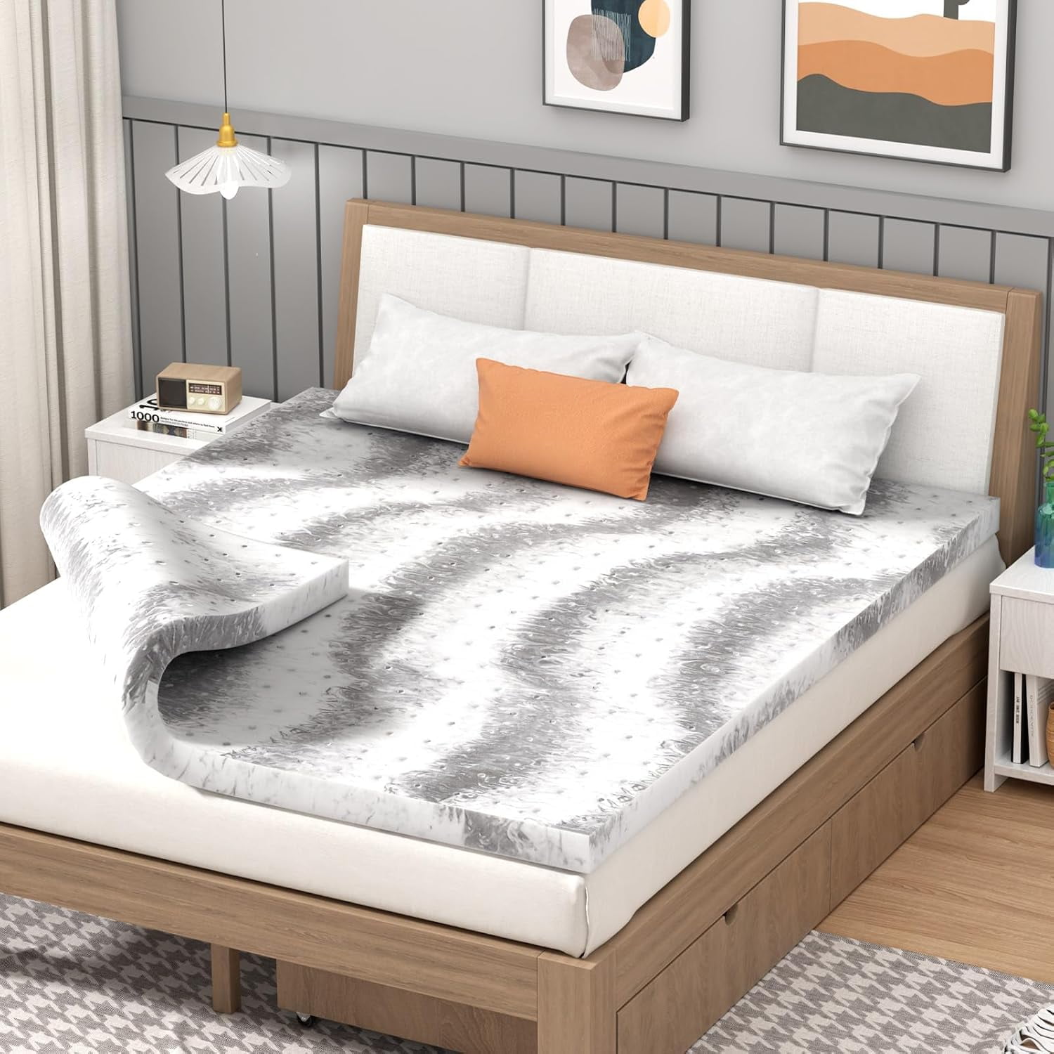 BedsPick Mattress Topper Twin Memory Foam, 3 Inch Mattresses Pad