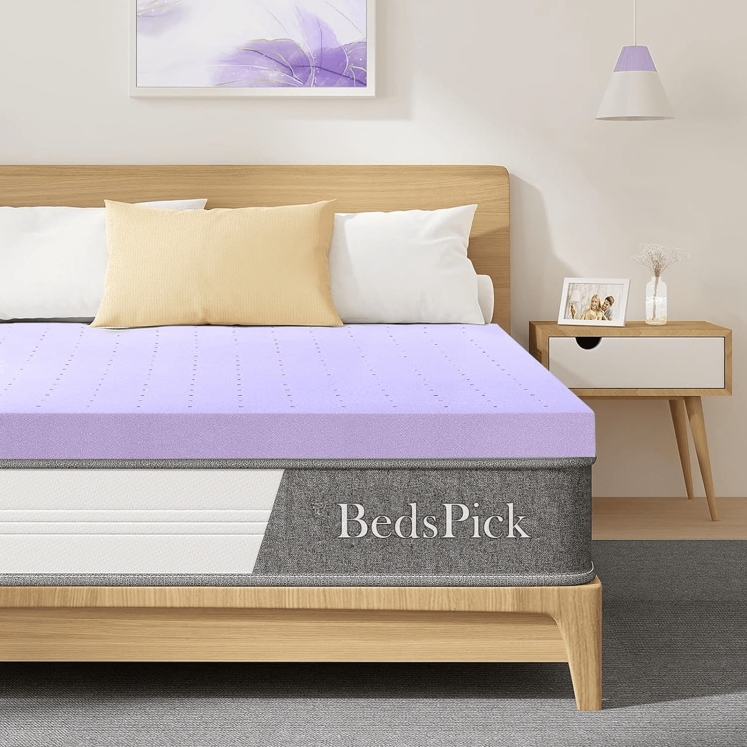 BedsPick Mattress Topper Twin XL Memory Foam, Gel Mattresses Pad Extra