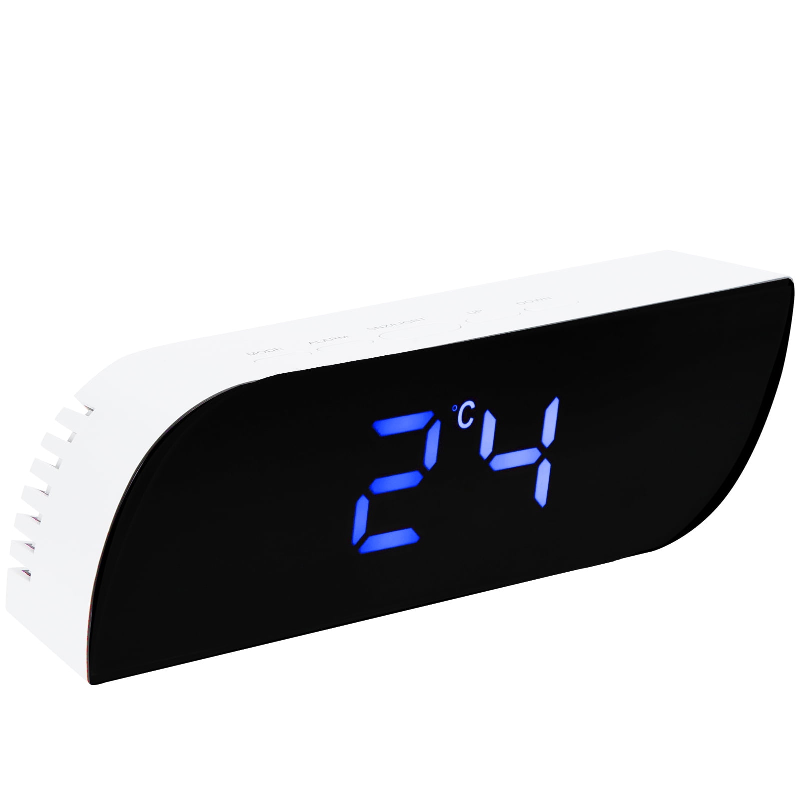 Bedside Alarm Clock, With 12/24Hour Switching Function LED Mirror