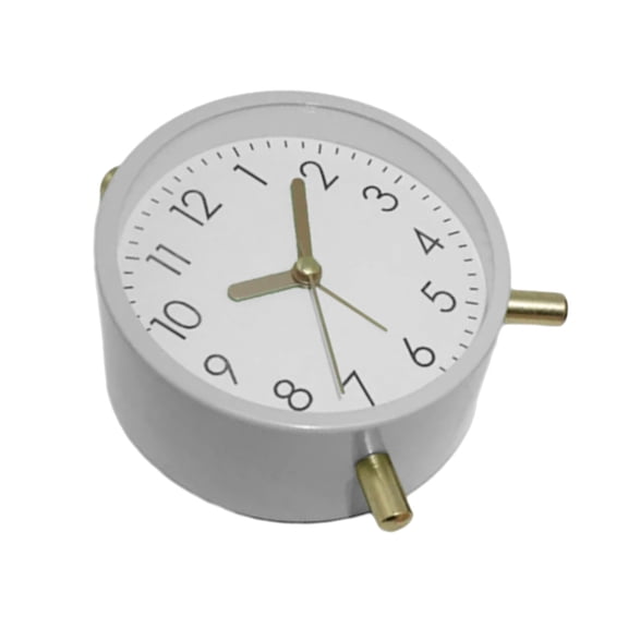 Quiet Operations Metal Round Alarm Clock with Nightlight for Kids and Adults Operated for Bedroom or Desk Use