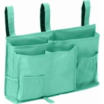 Bedside Caddy/Bedside Storage Bag Hanging Organizer for Bunk and Hospital Beds,Dorm Rooms Bed Rails,Can be Placed Glasses,Books,Mobile Phones,Keys (Lake Blue)