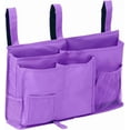 thumbnail image 1 of Bedside Caddy/Bedside Storage Bag Hanging Organizer for Bunk and Hospital Beds,Dorm Rooms Bed Rails,Can be Placed Glasses,Books,Mobile Phones,Keys (Purple), 1 of 6