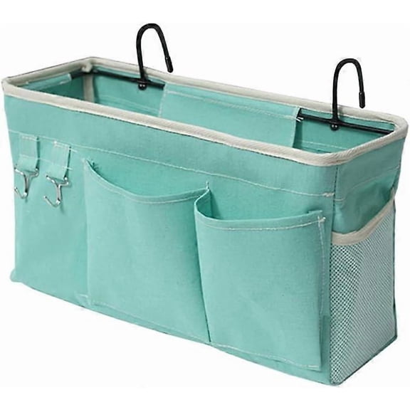 Bedside Caddy/Bedside Storage Bag Hanging Organizer for Bunk and Hospital Beds,Dorm Rooms Bed Rails Green