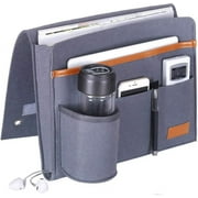 Bedside Caddy, Bedside Storage Organizer with 5 Pockets, Remote Control Magazine Phone Tablet Glasses Holder for Home Dorm Sofa Desk