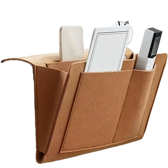 Bedside Caddy, Felt Bed Side Caddy Organizer for Remote, Bed Pockets Bedside Storage Can Hold Tablet Magazine Book Phone and Fruit, For Beds/Sofa/Desk
