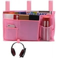 thumbnail image 1 of Bedside Caddy Hanging Bed Organizer Storage Bag Pocket for Bunk and Hospital Beds, College Dorm Rooms Baby Bed Rails, Camp Chair Armrest 8 Pockets and 1 Hook, (Large, Pink), 1 of 8