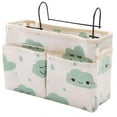 thumbnail image 1 of Bedside Caddy Hanging Storage Bag with Wire Frame Bed Organizer for Bunk Bed Dorm Room Essentials Pocket for Books Magazines Tablets Phones and Headphones, 1 of 7