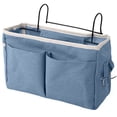 thumbnail image 1 of Bedside Caddy Hanging Storage Bag with Wire Frame Bed Organizer for Bunk Bed Dorm Room Essentials Pocket for Books Magazines Tablets Phones and Headphones, 1 of 8