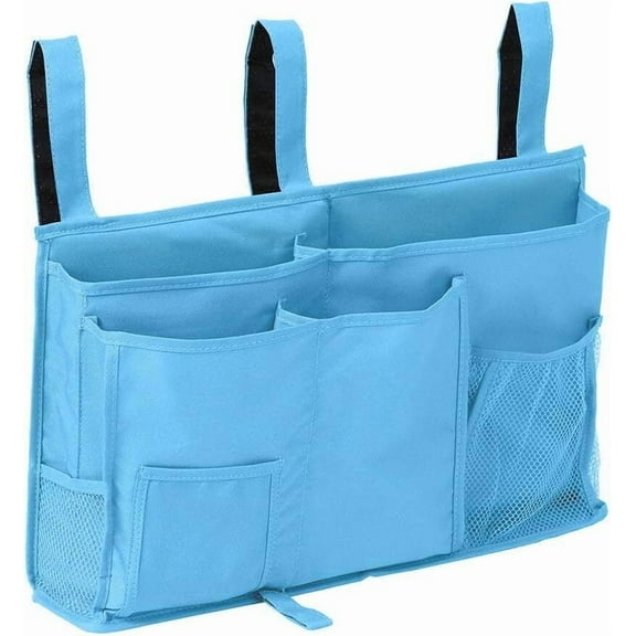 Bedside Caddy Organizer, Bunk Bed Caddy ideal for Home, Bunk Bed, Dorm, Hospital, Crib, Versatile Bedside Storage Solution (Blue)