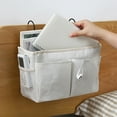 thumbnail image 1 of Bedside Caddy Organizer for Bunk Beds and Dorm Rooms - Hanging Storage Basket with Multiple Pockets for Phone, Books, Glasses - Bed Rail Organizer for College, Hospital Beds, Small Apartments, 1 of 5
