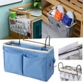 thumbnail image 1 of Bedside Caddy Organizer, Heavy Duty Bedside Hanging Storage Bag, Multi-Function Caddy for Bunk bed Hospital Beds Dorm Bed Rails, Holders Books Glasses Phones Magazine (Blue) 11.4x4.1x7.48", 1 of 8