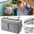 thumbnail image 1 of Bedside Caddy Organizer, Heavy Duty Bedside Hanging Storage Bag, Multi-Function Caddy for Bunk bed Hospital Beds Dorm Bed Rails, Holders Books Glasses Phones Magazine (Grey) 11.4x4.1x7.48", 1 of 8
