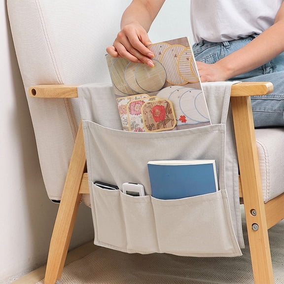 Bedside Caddy Storage Organizer, Multiple Pockets Hanging Couch Arm Storage Bagm for Living Room Bedroom Dorm Home Accessory, Multiple Colors Available