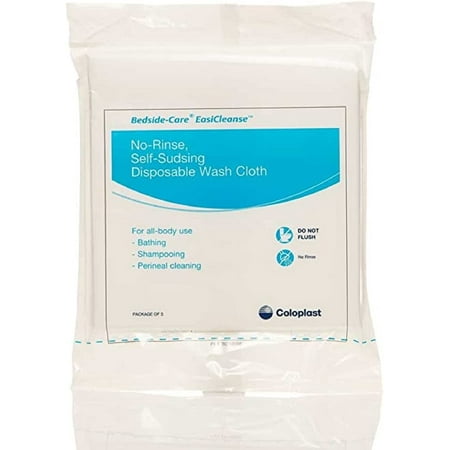 Bedside-Care Bath Wipes, No-Rinse, Disposable Wash Cloth, 5 Count
