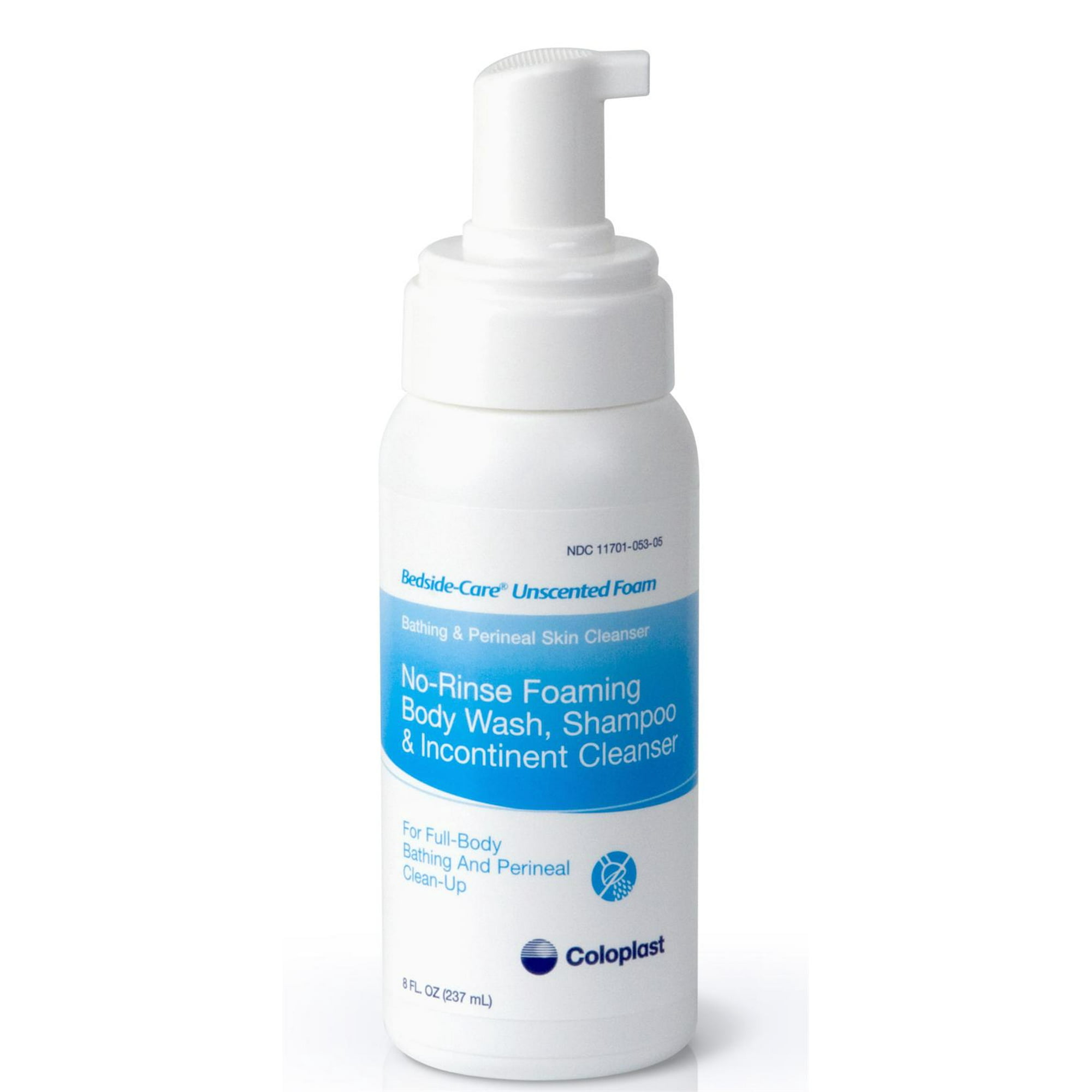 Bedside-Care Foam Rinse-Free Shampoo and Body Wash 8.1 oz. Pump Bottle Unscented, 67146 - EACH