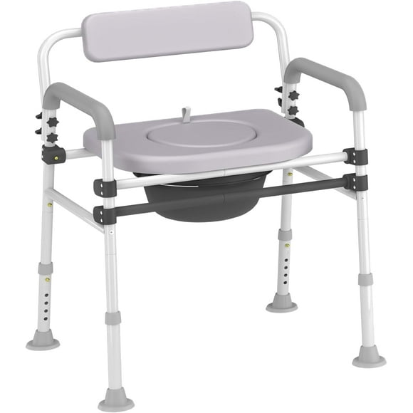 Bedside Commode Portable Toilet Seat Risers For Elderly Adults Seniors Handicap With Arms Drop Arm Bed Side Commodes Senior Potty Chair Bucket Raised Over Toilet Seat With Handles