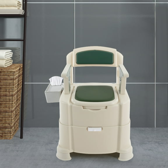 Bedside Commode, Portable Toilet, Toilet with Sensor Night Light for Pregnant Women, Patients, the Elderly People with Disabilities, and Walking Inconveniences