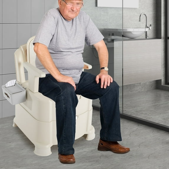 Bedside Commode Portable Toilet Toilet with Sensor Night Light High-Quality
