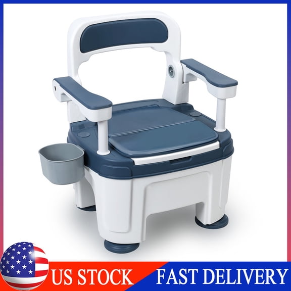 Bedside Commode | Portable Toilet for Adult | Adult Porta Potty Chair | Bedside Toilet for Senior | Camping Toilet | Height Adjustable | 882lbs