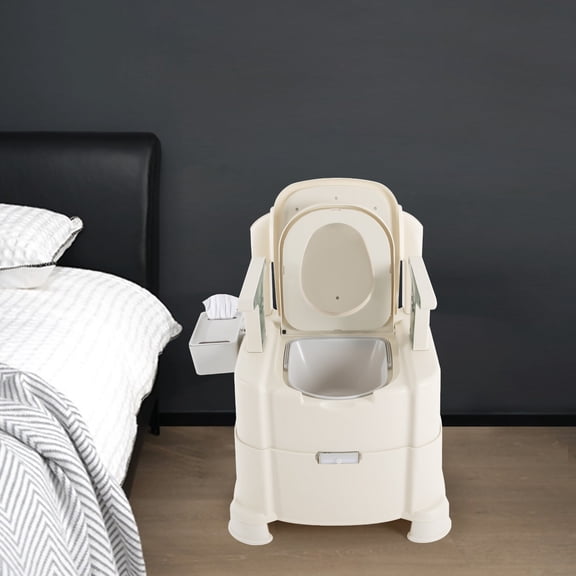 Bedside Commode Portable Toilet for Adults, Commode Chair for Toilet with Arms