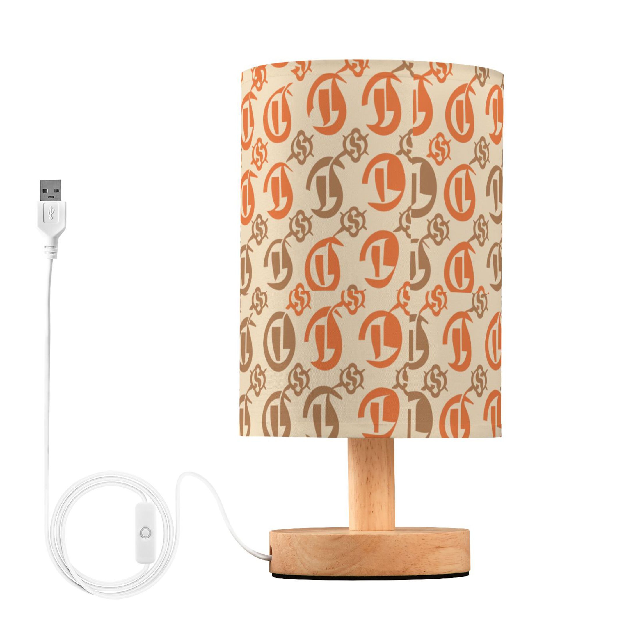 Bedside Desk Lamp LED Bulb Night Light USB Power Fabric Lampshade Table ...