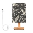 thumbnail image 1 of Bedside Desk Lamp LED Bulb Night Light USB Power Fabric Lampshade Table Lamps Skeleton Pegasus, 1 of 7