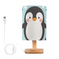 thumbnail image 1 of Bedside Desk Lamp LED Cartoon Penguin with Hearts Table Nightstand Lamps Warm Light Fabric Lampshade for Home Bedroom Office Living Room Decor, 1 of 7