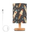 thumbnail image 1 of Bedside Desk Lamp LED Cartoon Rocket in Space Table Nightstand Lamps Warm Light Fabric Lampshade for Home Bedroom Office Living Room Decor, 1 of 7