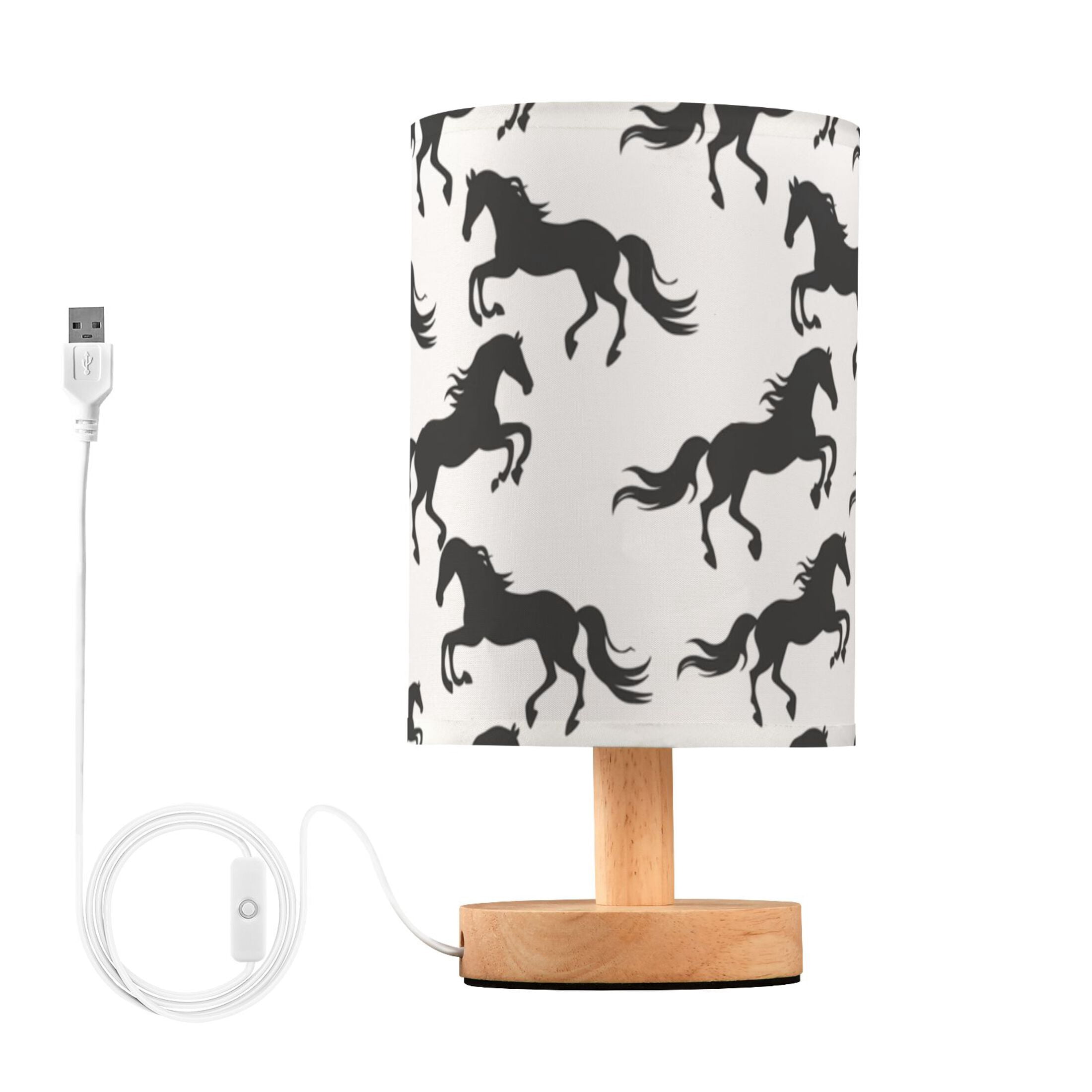 Bedside Desk Lamp LED Running Horses Silhouette Table Nightstand Lamps ...