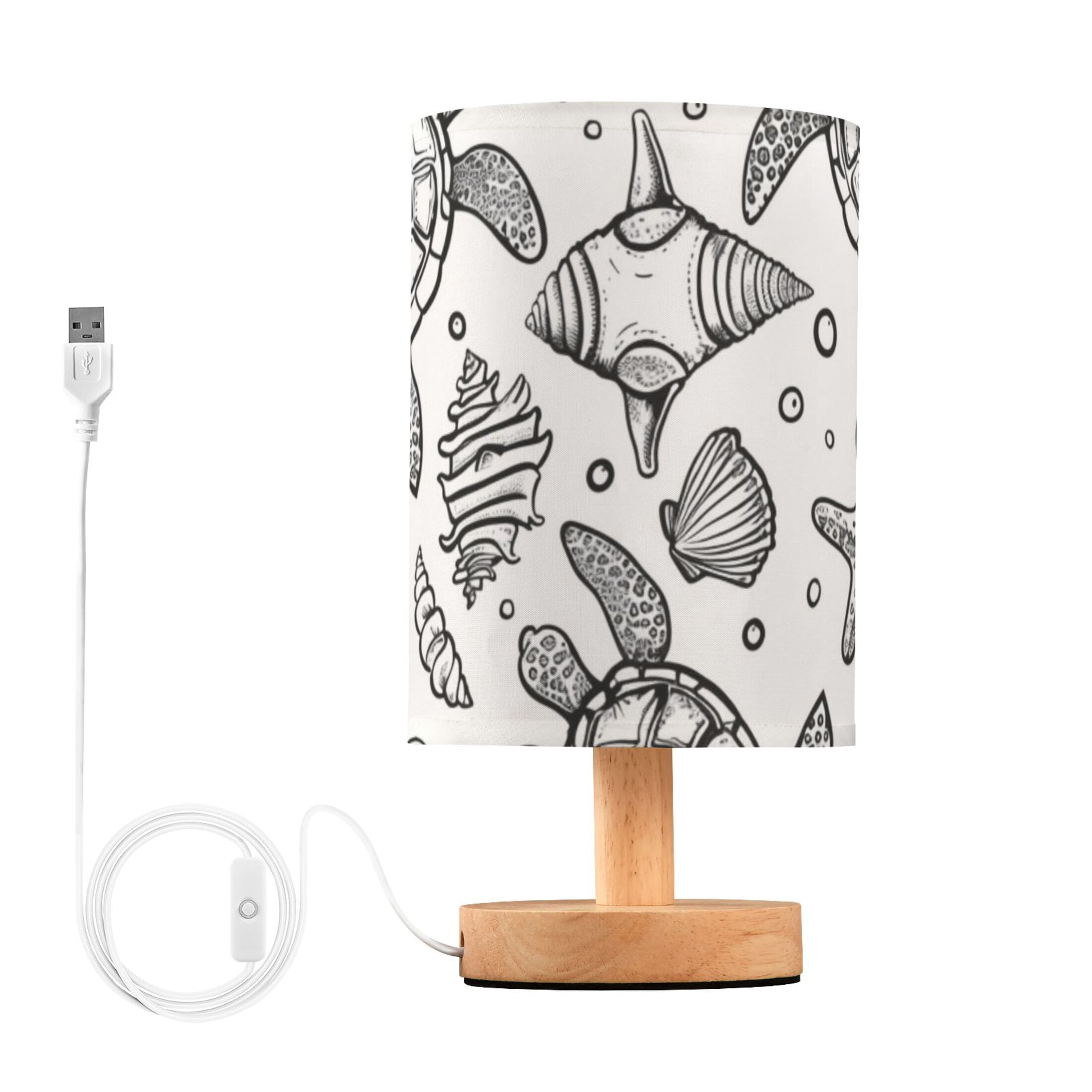 Bedside Desk Lamp LED Turtles Shells Starfish Line Table Nightstand ...