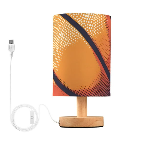 Bedside Desk Lamp LED Vivid Basketball Table Nightstand Lamps Warm Light Fabric Lampshade for Home Bedroom Office Living Room Decor