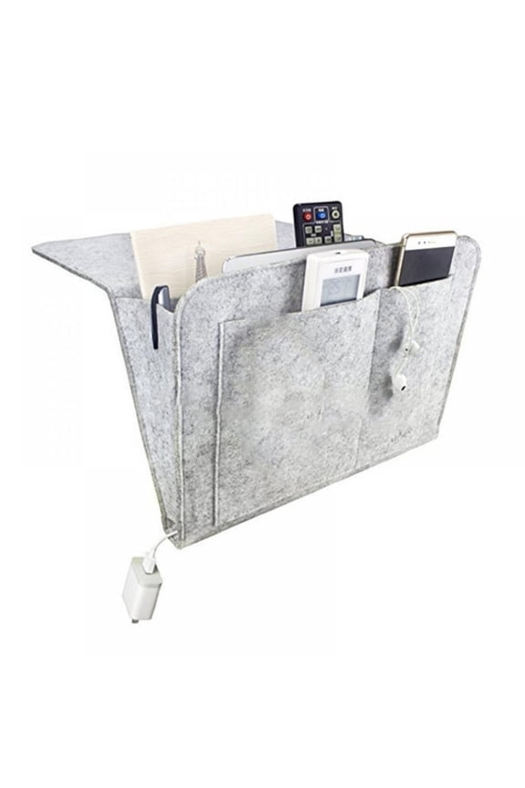Bedside Felt Storage Hanging Bag Bed Storage Pocket Felt Bedside Caddy Storage Organizer Hanging Pocket for Organizing Magazine Phone Remote Control Small Things