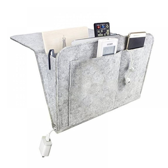 Bedside Felt Storage Hanging Bag Bed Storage Pocket Felt Bedside Caddy Storage Organizer Hanging Pocket for Organizing Magazine Phone Remote Control Small Things