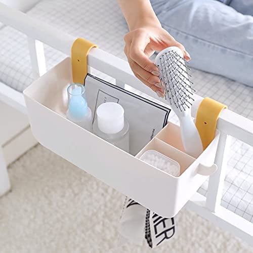 Bedside Hanging Caddy, Plastic Hanging Storage Shelf Holder Organizer for Phone Glasses Bottle Office Supplies in Dorm Room Bathroom Camper Rv - White (Caddy)$$Home Decor, Kitchen, & Other