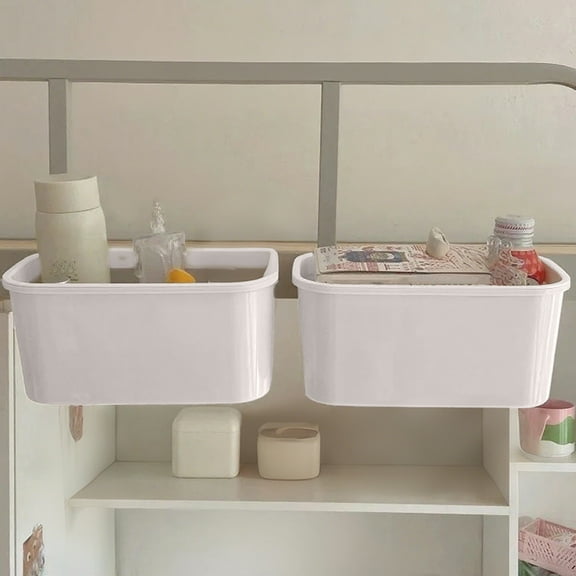 Bedside Hanging Storage Basket - Compact Plastic Organizer for Small Space Essentials Management and Bedhead Accessory Storage