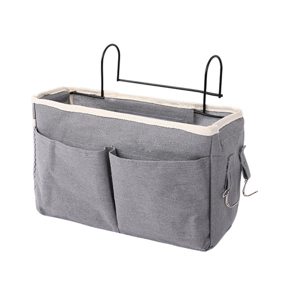 Bedside Hanging Storage Caddy Bag, Multi-Function Caddy for Headboards Bunk Beds Dorm Rooms Book Phone Magazine Holder
