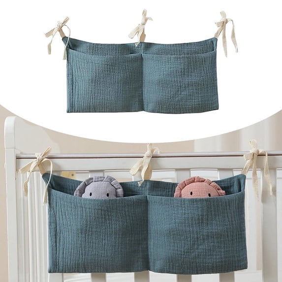 Bedside Hanging Storage Organizer Bag for Milk Bottle Bib and Nappy Dormitory Crib Bunk Organization