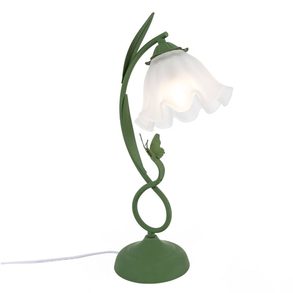 Bedside Lamp LED Table Light Fixtre Green Flower-shaped Table Lamp For Bedroom Decoration