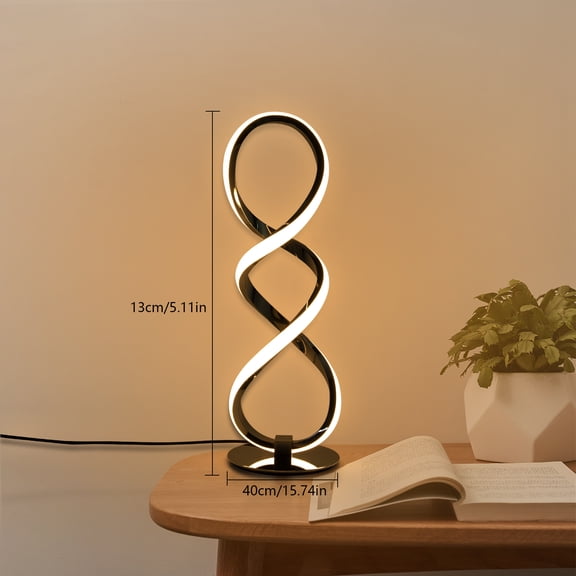 Bedside Lamp, Small Table Lamp for Bedroom, Spiral Table Lamp
