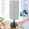thumbnail image 1 of Bedside Lamp with USB Port - Touch Control Table Lamp for Bedroom 3 Way Dimmable Nightstand Lamp with Round Grey Fabric Shade for Living Room, Dorm, Home Office (LED Bulb Included), 1 of 6