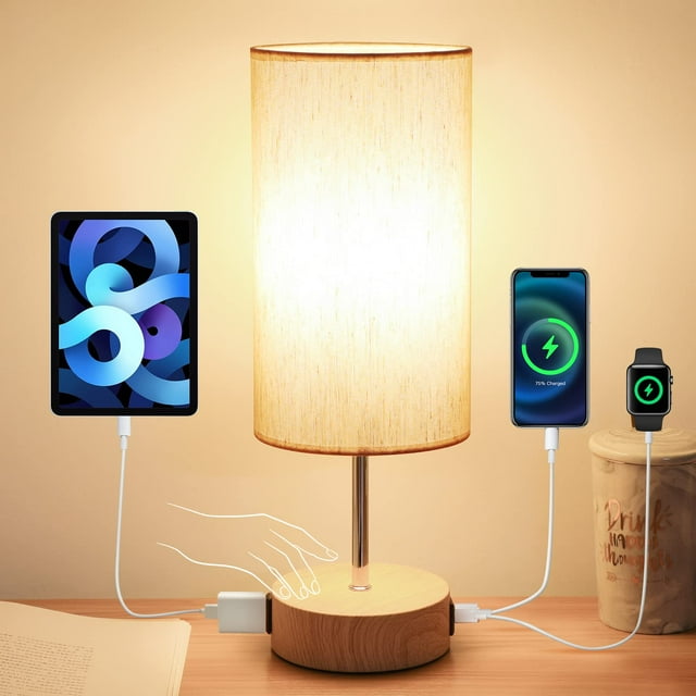 Bedside Lamps with USB Port Touch Control Table Lamp for Bedroom ( LED