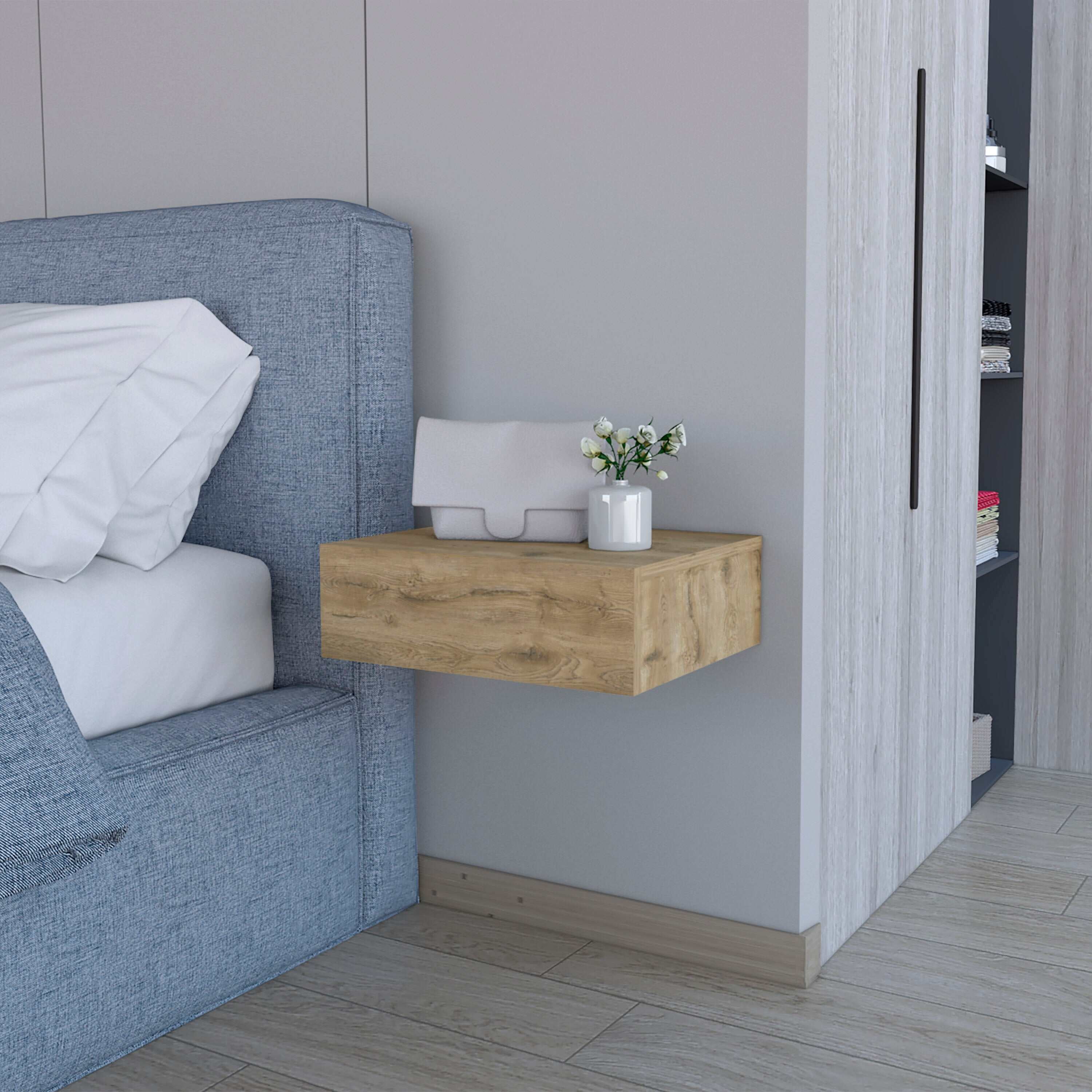 Wood Broad Textured Macadamia Nut Apartment Furniture