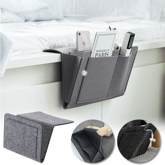 Bedside Organizer under $5! Yannianjz Bedside Storage Organizer, Hanging Caddy for Remote Control Books Magazines, Sofa Mattress Storage Pocket for Bedroom
