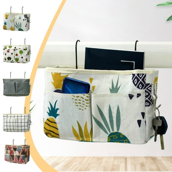 Bedside Organizer under $5! kkbbma Bedside Organizer Hanging Storage Caddy, Multi-Pocket Bed Rail Holder for Phone, Glasses, Books, Keys, Dorm Room College Student Essentials