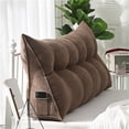thumbnail image 1 of Bedside Pillow*1 Triangular Headrest for Double Beds Backrest with Detachable Cover Ergonomic Long Pillow Backrest Suitable for Dormitory Beds Sofas Single Beds Bunk Beds (24X20 Inch）, 1 of 7