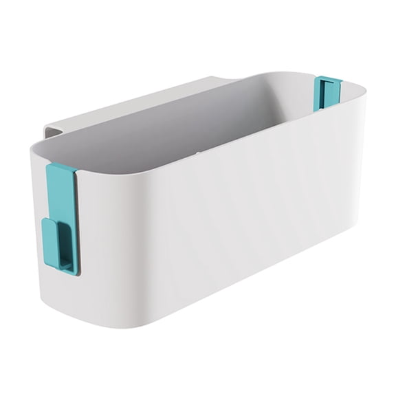 Bedside Plastic Storage Caddy with Hooks Hanging Basket Dorm Room Organizer Box