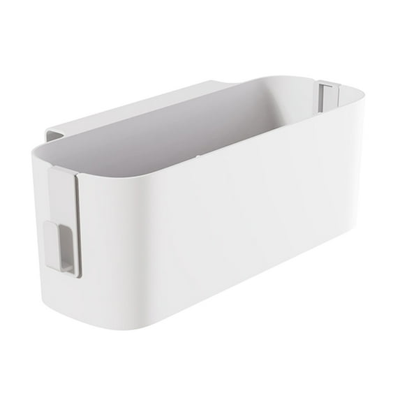 Bedside Plastic Storage Caddy with Hooks Hanging Basket Dorm Room Organizer Box