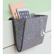 Kikkerland Felt Bedside Caddy, Hanging Storage Pocket for Bed or Couch