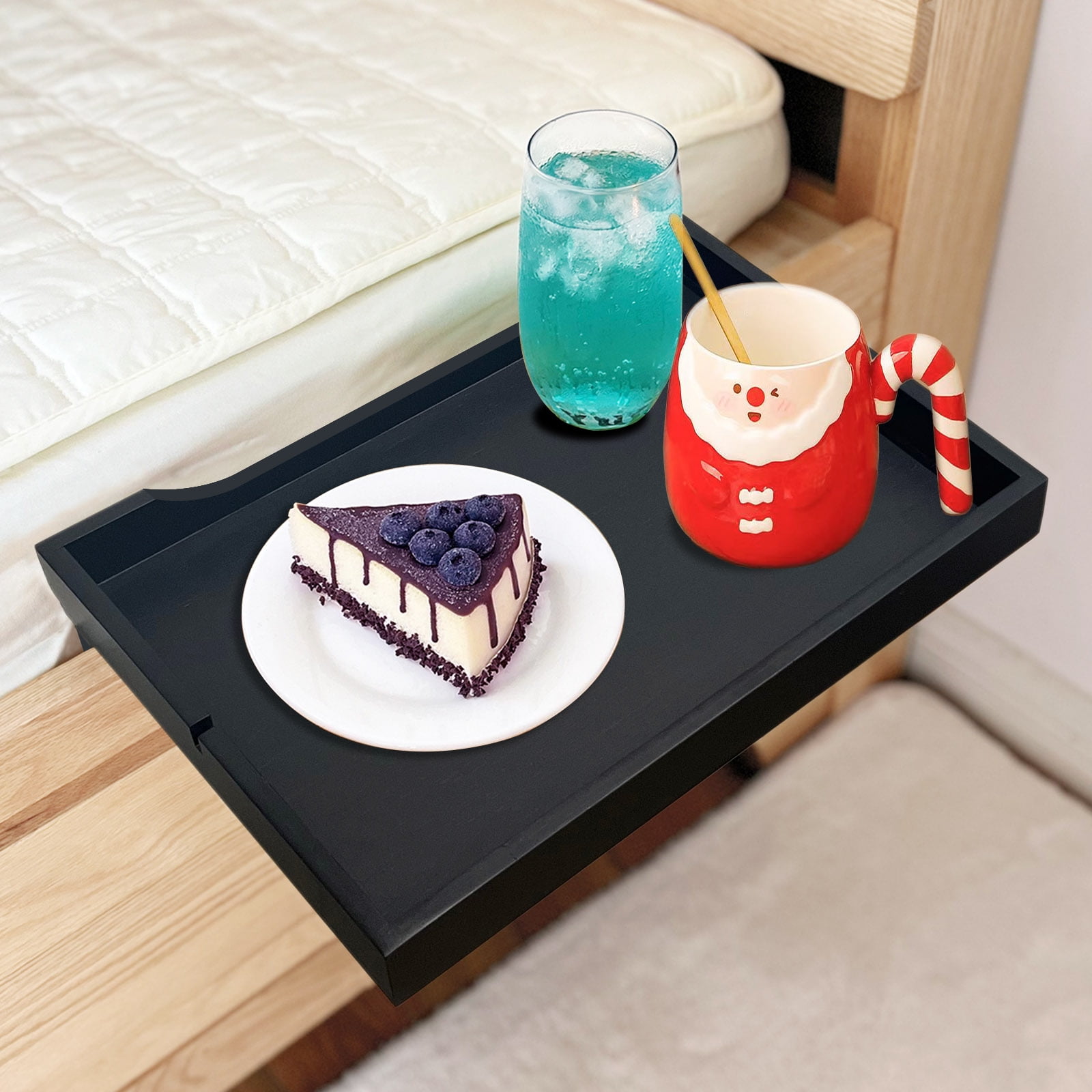 Bedside Shelf, Bamboo Bunk Bed Shelf Clip On Nightstand Snack Organizer